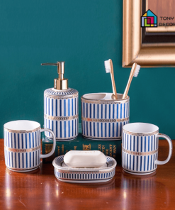 NIPPON BLUE BATHROOM SET 5PCS