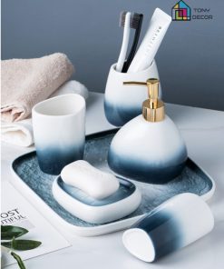 SET BATHROOM OMBRE OCEAN 6PCS